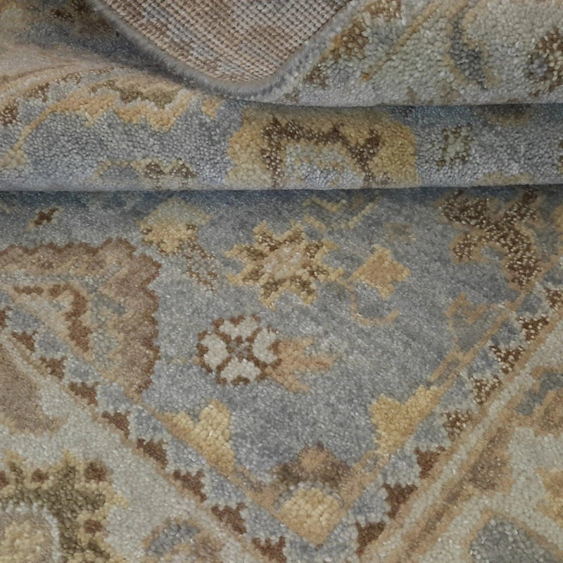 Tapis Oushak fabriqué à la main Isabelline - 4 pi 2 po x 6 pi 0 po