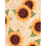 Rosalind Wheeler Deluxe Elastic Edged Flannel Backed Vinyl Fitted Table Cover - Sunflower Pattern - Large Round - Fits Tables Up To 45" - 56" Diameter
