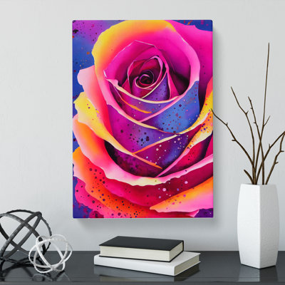 Izmir Rose Flower Splatter Vol.4 - Wrapped Canvas
