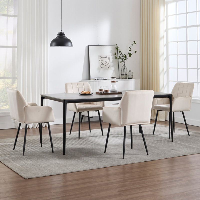 Chaises de salle à manger, chaises de cuisine rembourrées avec siège confortable, chaises de salle à manger avec accoudoirs Spector, faciles à assembler et à nettoyer