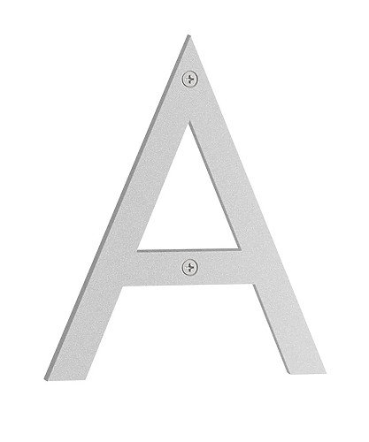 Lettre maison nordique en acier inoxydable H 6 po, Gris clair, A