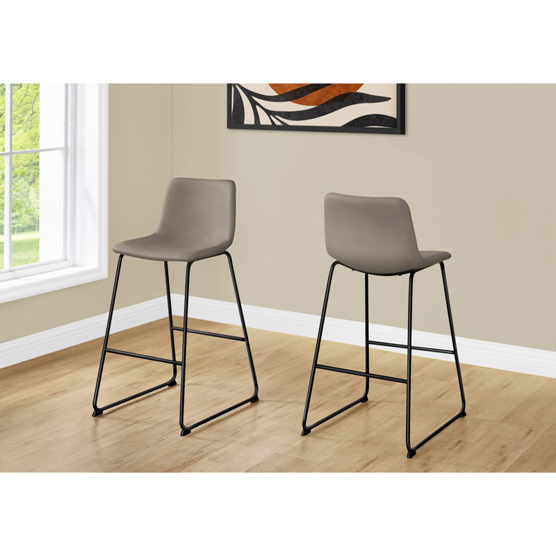 Chaise de bureau, hauteur de bar, debout, bureau d'ordinateur, bureau, aspect cuir brun, métal noir, contemporain, moderne