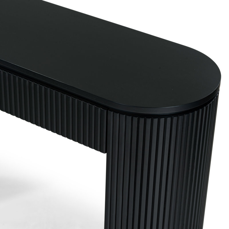 Rikki Fluted 1 Drawer Console, Black