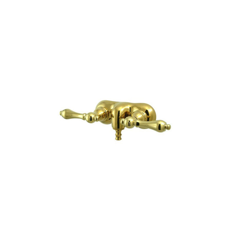 Hot Springs Double Handle Wall Mounted Clawfoot Tub Faucet, Polished Brass