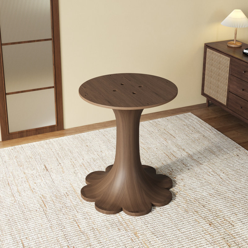 Hauteur de la base de la table de salle à manger ronde sur pied standard - intérieur / extérieur 28 po, Noyer foncé