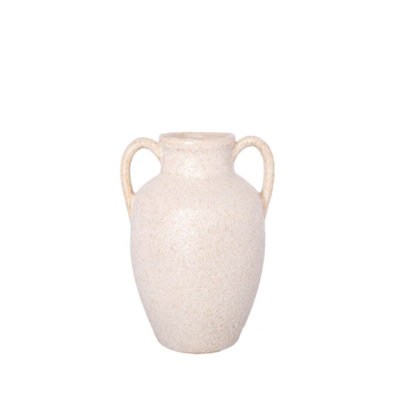 Vase en céramique Amphora finition ivoire