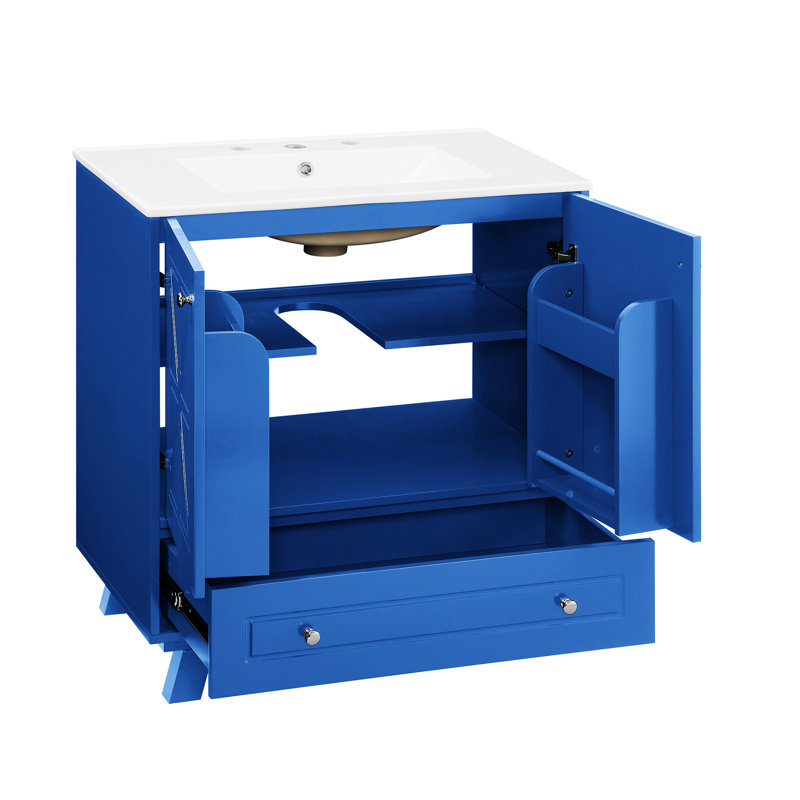 Meuble-lavabo de salle de bain, Bleu