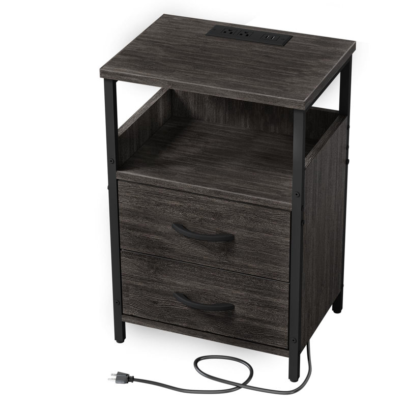 Table de bout avec station de charge, Gris