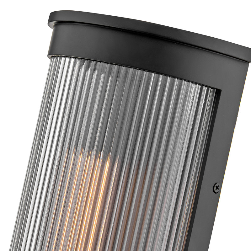 Hinkley Bluffton Medium Wall Mount Lantern, Black, 17" Height, Down