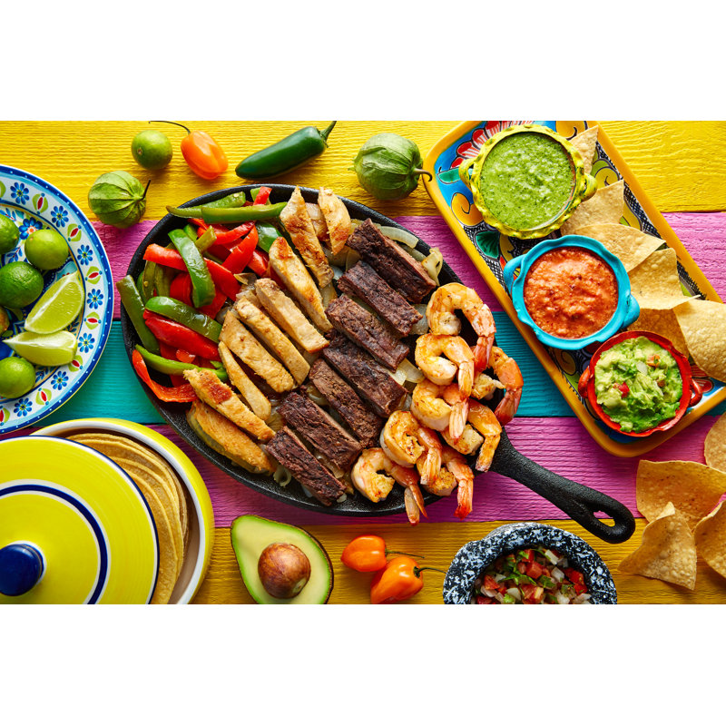Mexican Combo Food by LUNAMARINA - Wrapped Canvas Print, 30cm H x 46cm W x 3.8cm D