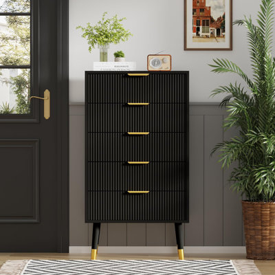 5 Drawer Dresser for Bedroom, Modern Closet Chest of Drawers, Storage Dresser Cabinet Organizer Unit