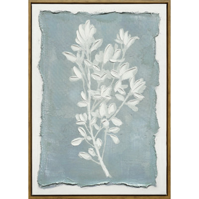 Art mural encadré "Whispering Blooms II" - 20 po x 28 po - Cadre en bois foncé