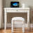 White Rectangular Solid Wood Writing desk with drawers desk