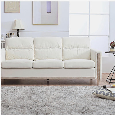 Canapé confortable en bois pour 3 personnes - rembourrage doux, durable et durable, canapé de 79,5 po pour le salon
