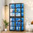 Metal Display Cabinet with Glass Doors and Shelves-1686444958
