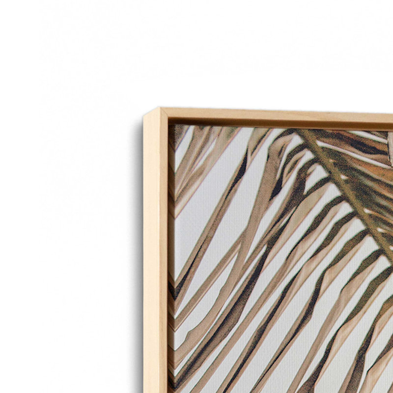 «Palm Leaf Serenity», reproduction sur toile tendue, Cadre américain en érable flottant, H 48,75 po x l 32,75 po x P 1,75 po