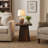Solid Sheesham Wood End Table with Angular Pedestal Base