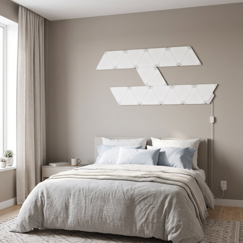 Dynamic Effects Smart Hexagon Panels,Set Of 20 Triangular Light Panels; Smart Led Wall Lamps Compatible With App And Remote Control