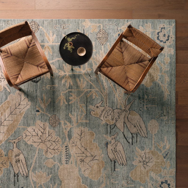 Jaipur Living Plumari Handknotted Transitional Blue Area Rug (9'X12'), Rectangle 10' x 14'