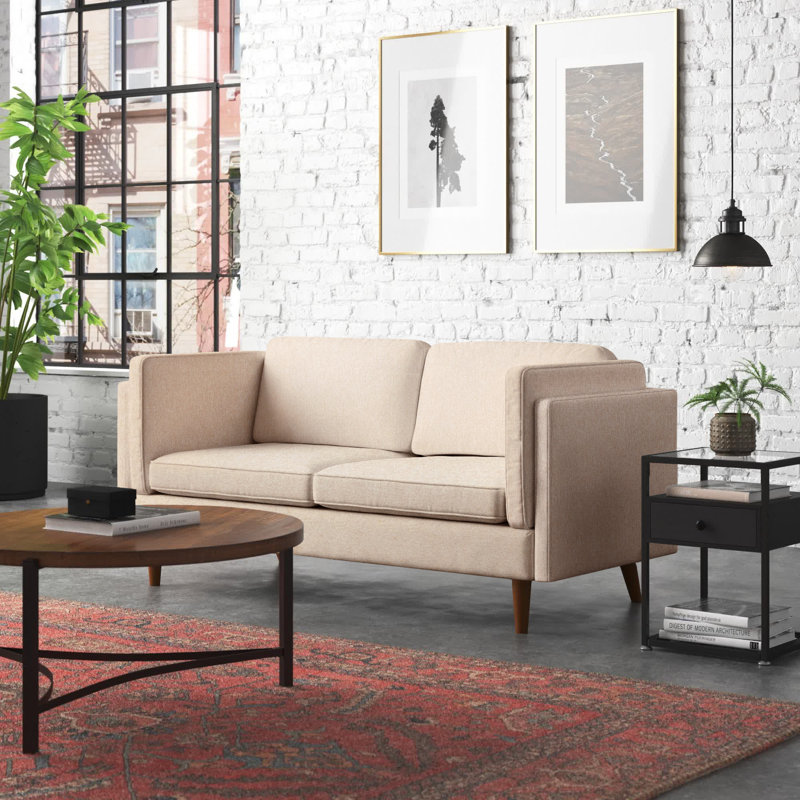 Atley Upholstered 71.25'' Sofa, Wheat Fabric