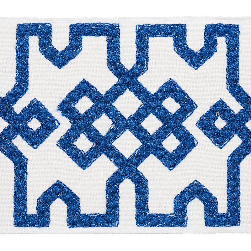 Ruban de treillis noué, Bleu / blanc