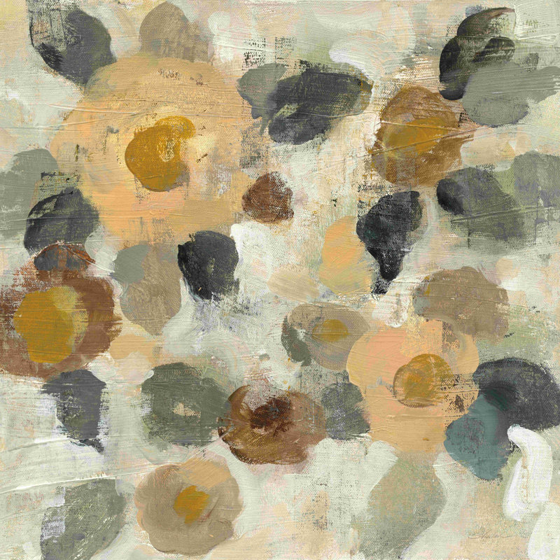 Neutre floral II beige / gris, H 12 po x l 12 po