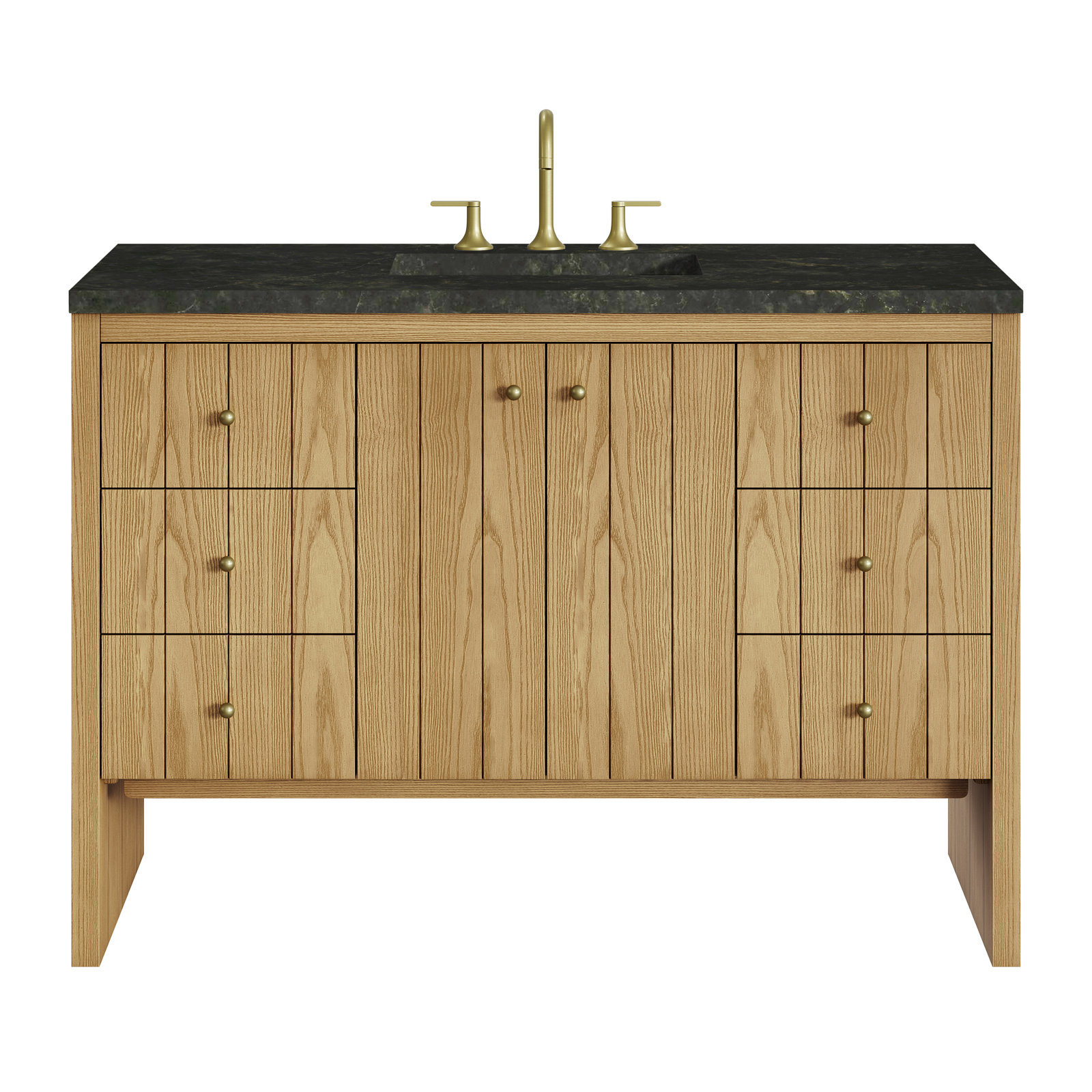 Hudson 48'' Single Bathroom Vanity, Light Natural Oak, Phantome Eclos, 8" Widespread