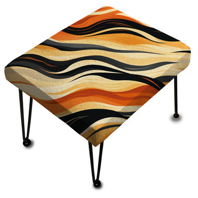 Orange et noir Natures Whispers - Repose-pieds rectangulaire abstrait