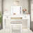 Mirrored Vanities Desk With Drawers, Bedroom Makeup Vanity Table Set With Mirror And Stool, Flip Up Dressing Table For Bedroom/Makeup Room, Working Desk For Women, Girl Furniture Combo