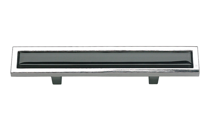 Spa 3" Center to Center Bar Pull, Polished Chrome/Black