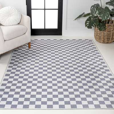 Tapis lavable gris / blanc Mariquilla