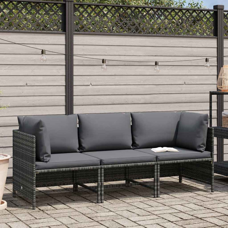 23.6" Wide Square Patio Sofa with Cushions