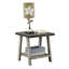 Table de bout grise et noyer patiné avec plateau carré H 23 po-1983061948-1983061947