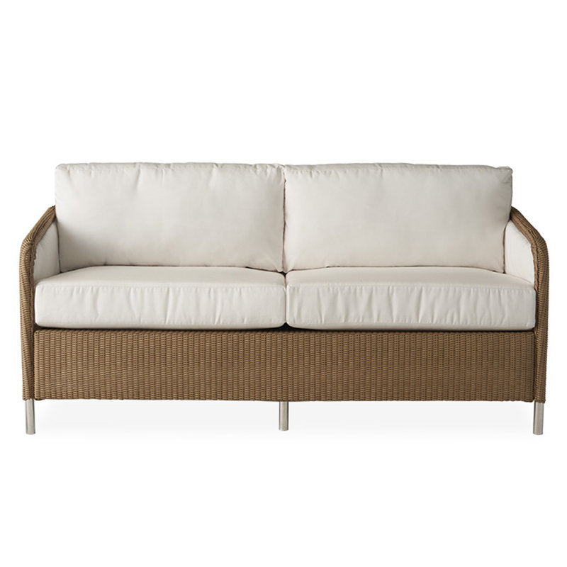 Visions Outdoor 2 - Seat Patio Sofa, Canvas Natural, Hickory