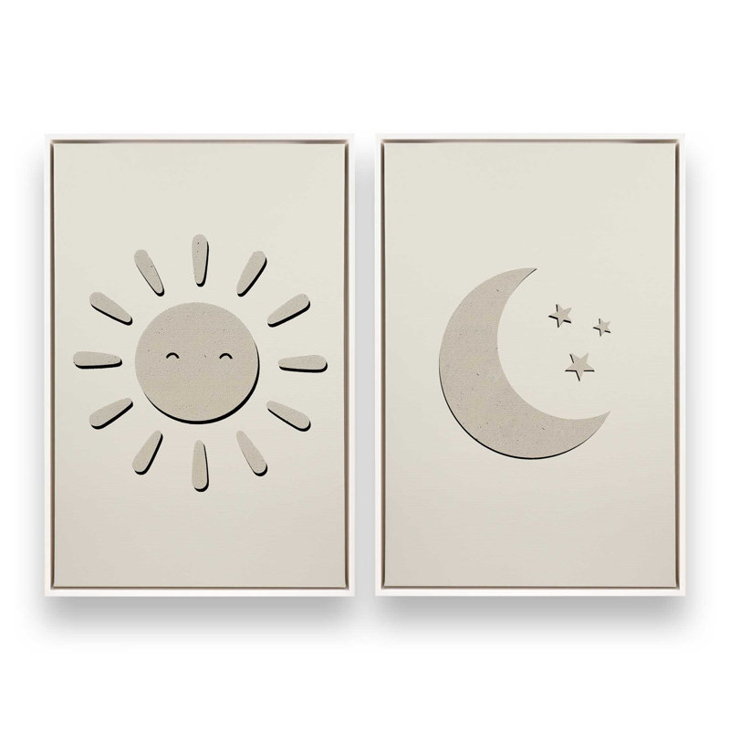 Ensemble de 2 impressions matinales, Cadre flottant blanc opaque, 36 po x 24 po