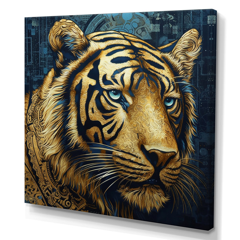" Fierce Tiger ", Wrapped Canvas, 24" H x 24" W x 1" D