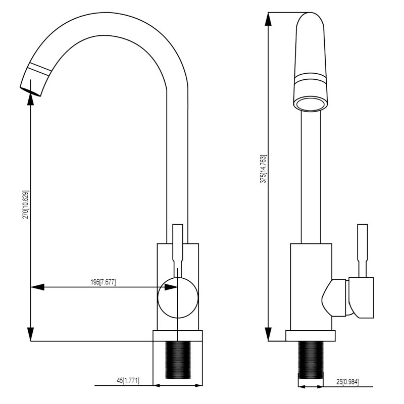 Gold Kitchen Sink Faucet With Single Handle, 360 Degree Swivel Spout, 304 Stainless Steel, Resists Corrosion And Tarnish, , Simple To Maintain Use In Kitchen, Ceramic Cartridge For Long-Life, Water