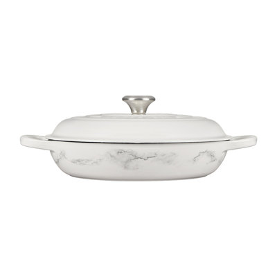 Le Creuset Signature Enameled Cast Iron Marble Collection 3.5 Qt Braiser with Lid