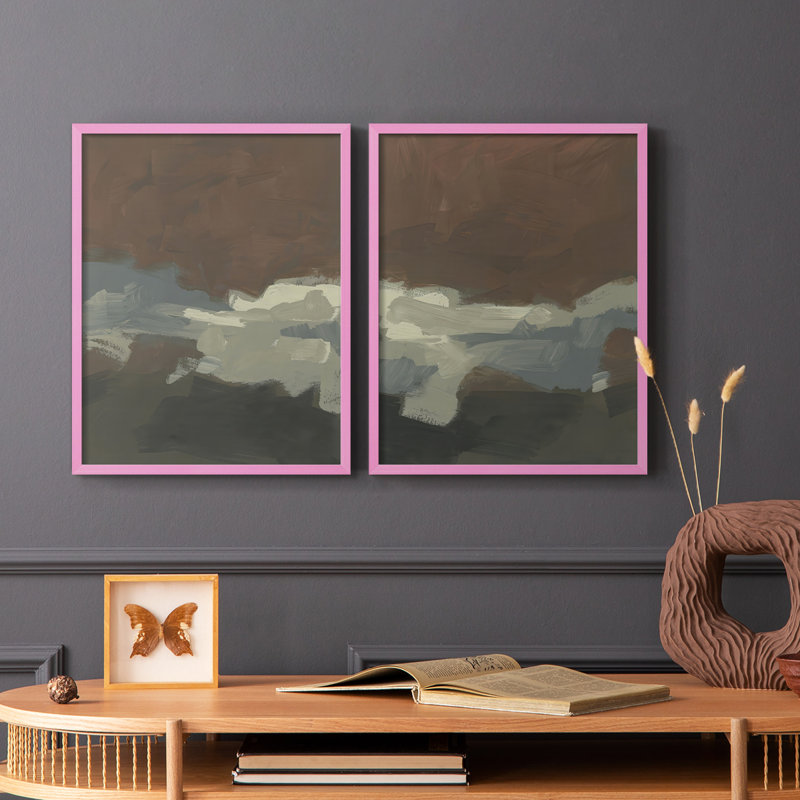 Impression encadrée Mudstone Swath I-Premium - prête à être accrochée - aucun clou requis - aucun clou requis, Rose