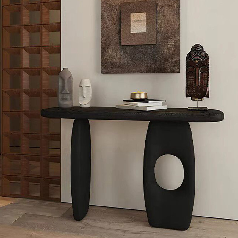 Console simple de style moderne noir, 31.5" H x 63" W x 13.8" D