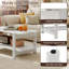 Table basse irrégulière à 2 niveaux avec tablette de rangement ouverte-1783604759