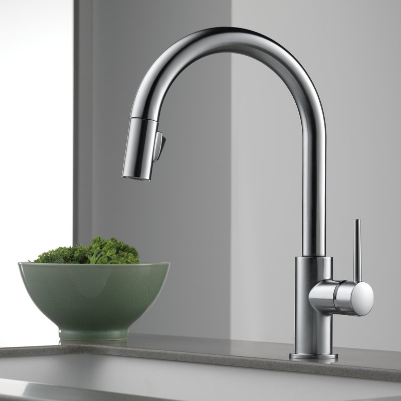 Trinsic Pull Down Sprayer Kitchen Sink Faucet, Single Handle Kitchen Faucet, Brushed Nickel