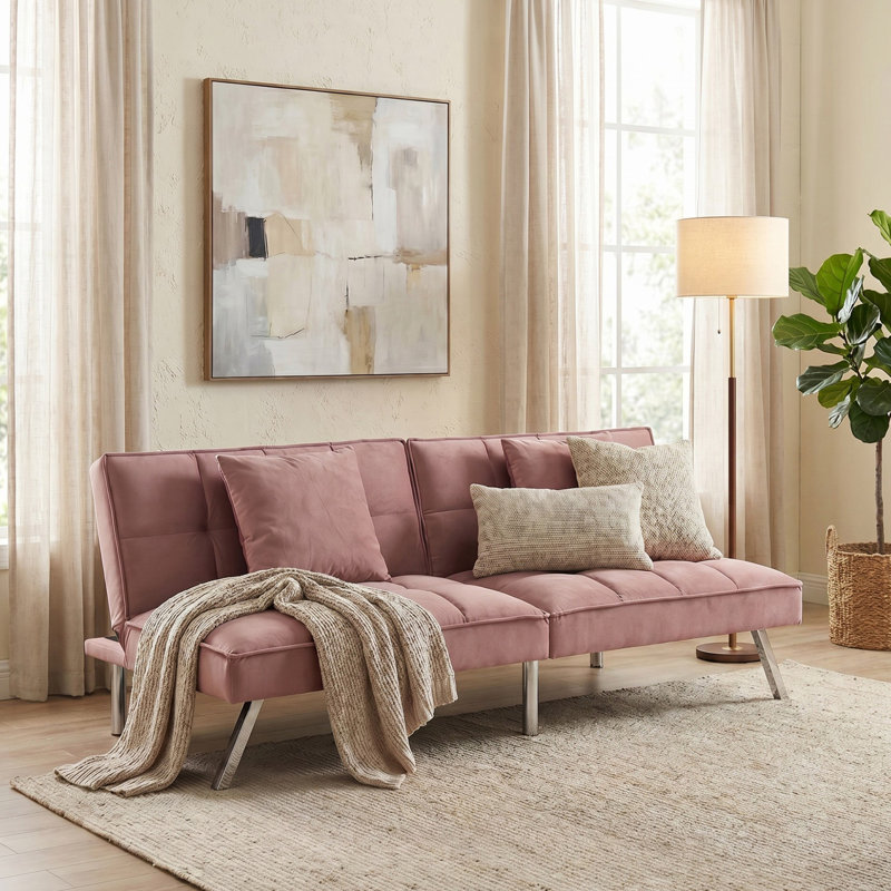 Canapé-lit futon convertible 67,72 po, Rose