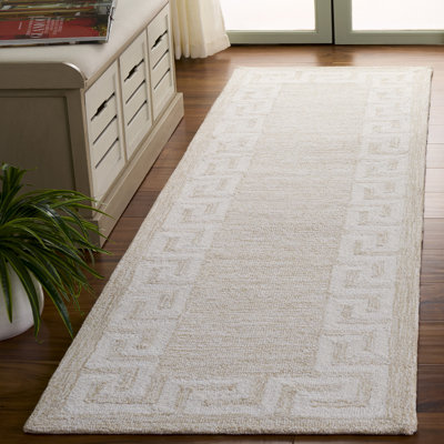 Ebony 780 Hand Tufted Wool/Cotton Geometric Rug in Beige/Ivory