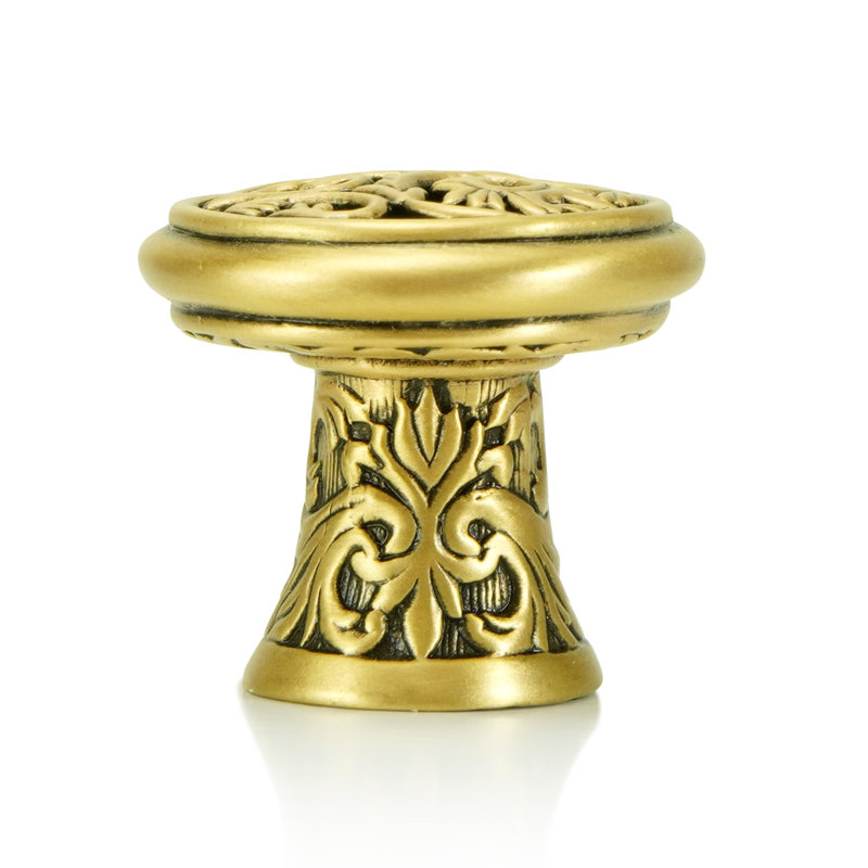GLENDALE COURT KNOB BURNISH BRASS FINISH, Museum Gold