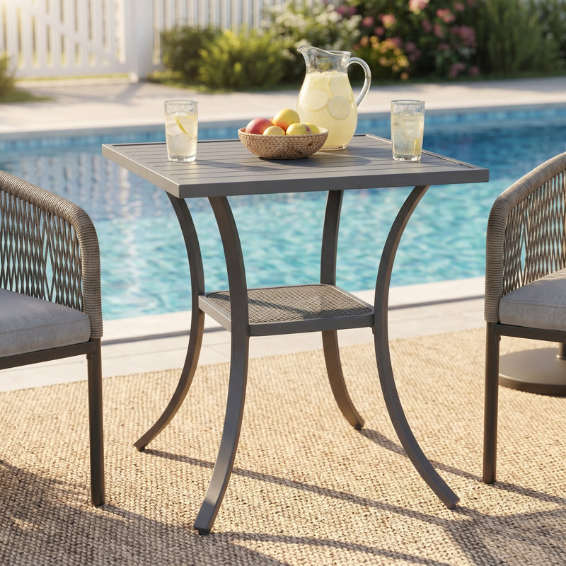 Hesson Outdoor Dining Table, Gray