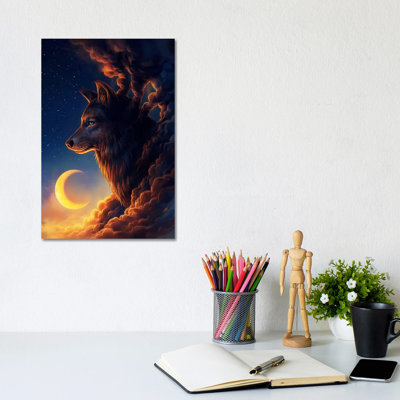 Golden Moon by JoJoesArt - Wrapped Canvas Print