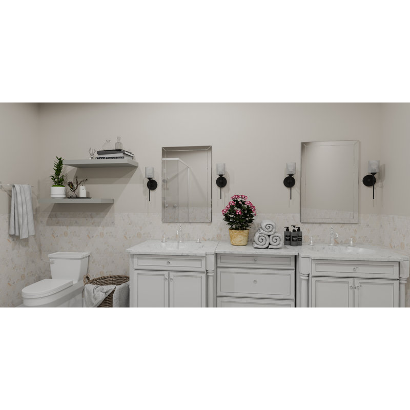 Wike 1-Light Matte Black Bath Light