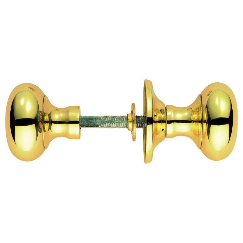 Victorian Passage Door Knob, Polished Brass