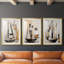 NAUTICAL Series CECLxxxvii - Impression personnalisée de qualité supérieure avec passe-partout - 3 pièces